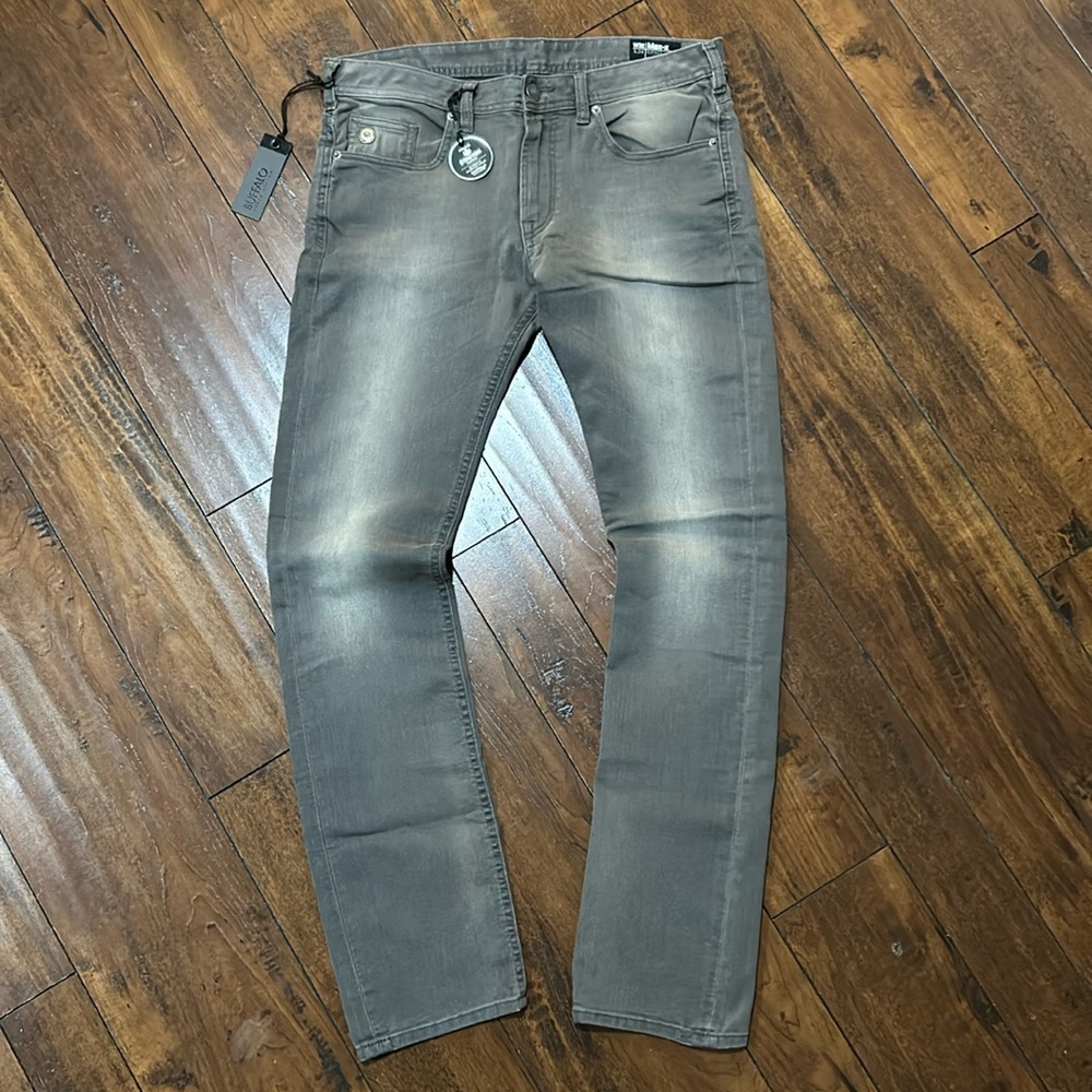 NWT Buffalo David Bitton Sample Max-X Super Skinny Stretch Gray Denim Jeans